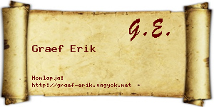 Graef Erik névjegykártya